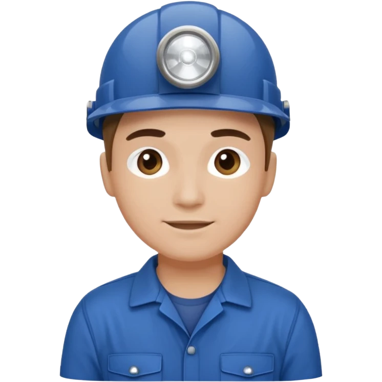 Technician + headlamp + blue jumpsuit, Repair Crew. emoji