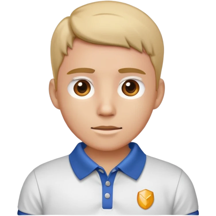polo shirt with collar popped emoji