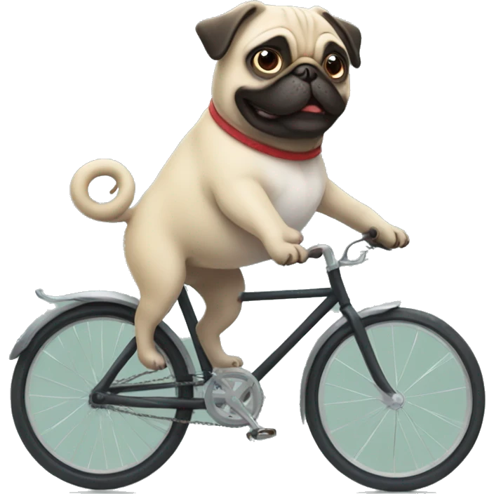Pug on bycicle emoji