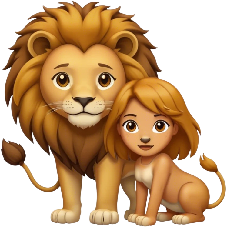 lion with girl emoji