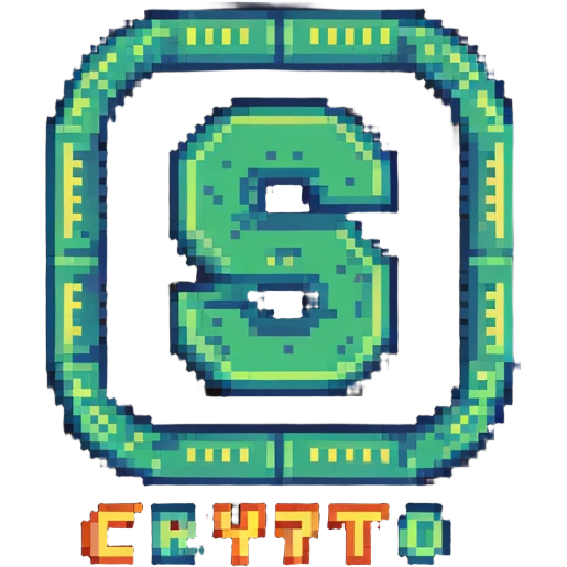 S.R CRYPTO logo text displayed in classic 8-bit pixel style emoji