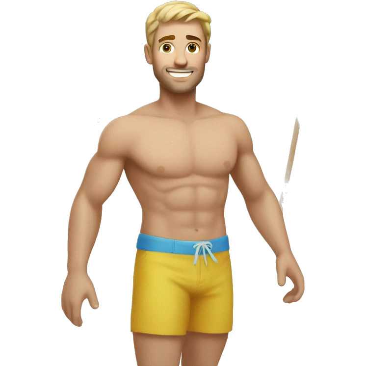 caucasian guy at the beach emoji