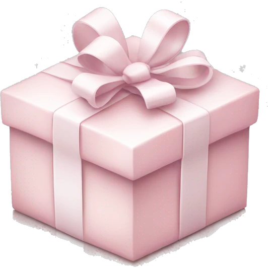 Light pink Christmas gifts under a white Christmas tree  emoji