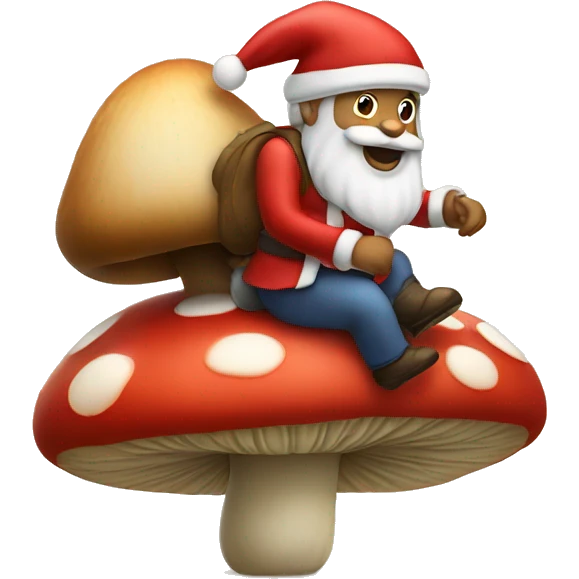 Santa riding a mushroom emoji
