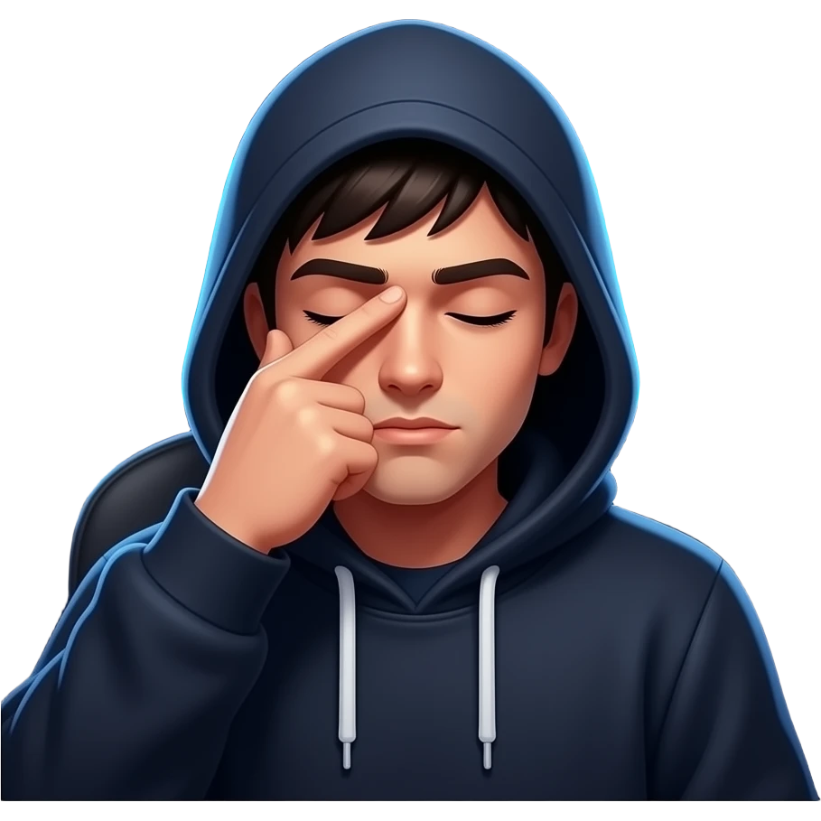 Hacker close his eyes with his hand emoji