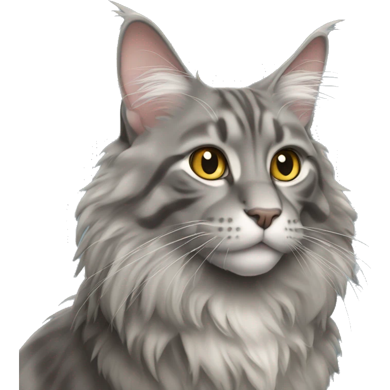 Gray Maine coon cat emoji