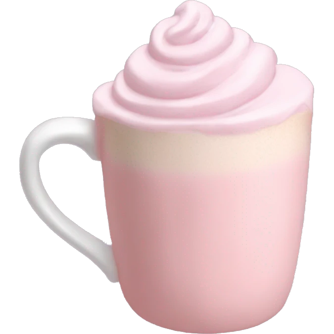 Aesthetic light pink hot chocolate emoji