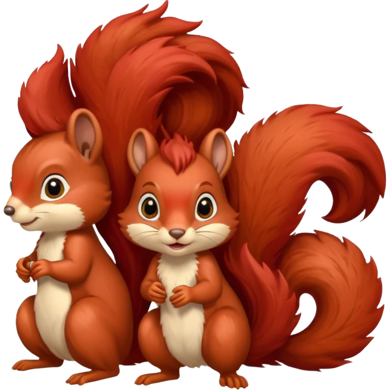 I would like a red feminine squirrel pack, bonus points if you can incorporate long curly red hair emoji