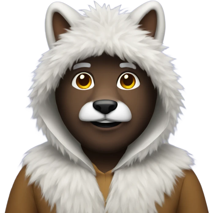 man dressed as furry emoji
