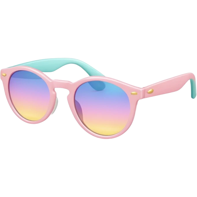 A colorful pair of Pastel sunglasses (aesthetic, loose object, apparel), seen from the side  emoji