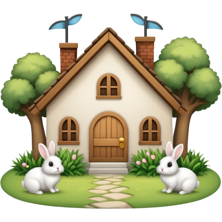 Bunnies besieging house emoji