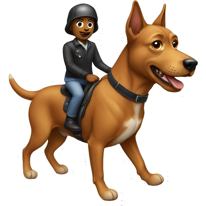 people riding dog emoji