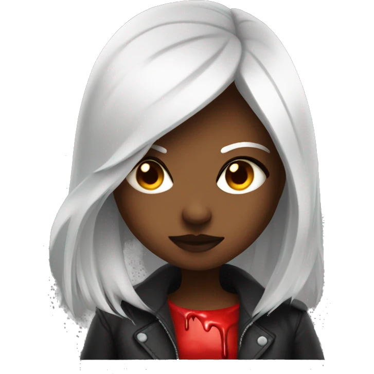 Cool evil girl with hot blood emoji