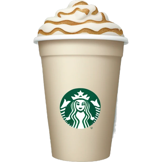 beige starbucks cup with winter pattern emoji