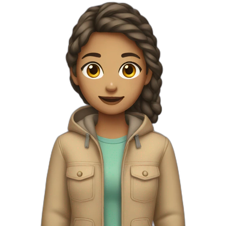 a teenage girl in outumn clothes emoji