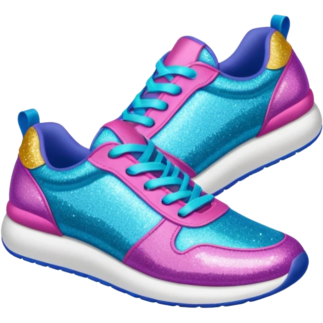 colorful glitter fabric sneakers no brand emoji