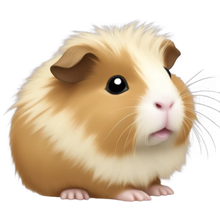 Long haired sand guinea pig baby emoji