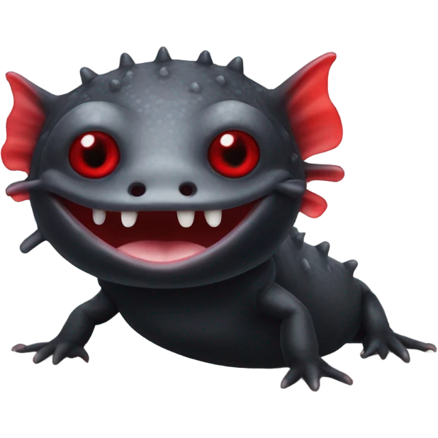 black axolotl with red eyes emoji