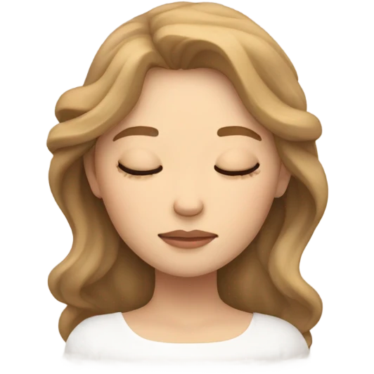Sleeping, light brown haired, beauty emoji