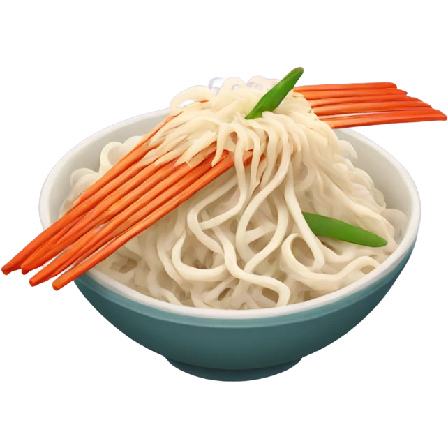 Flat rice noodles with flying wings emoji