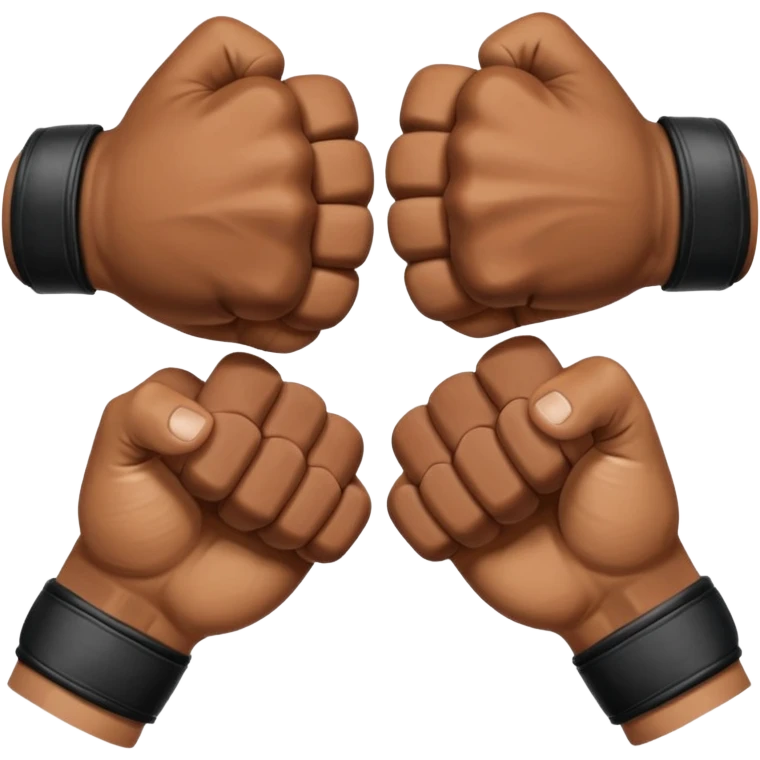 a sideways view of two sets of hands boxing emoji