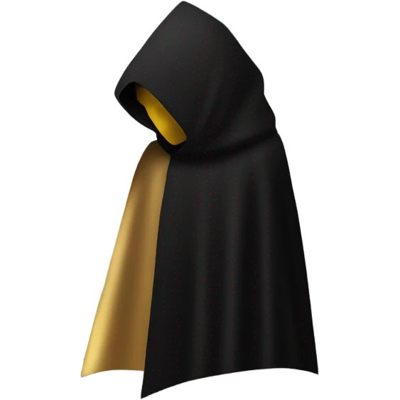 illuminati shadow figure in black cloak with gold trianle on chest emoji