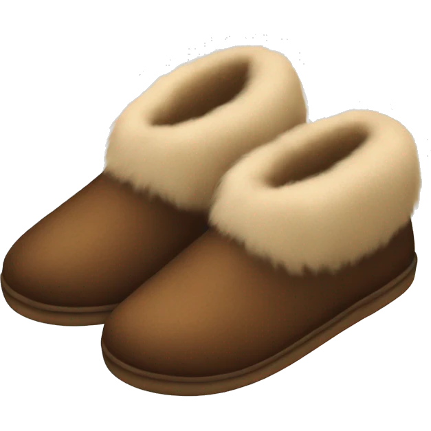 Brown slippers with fur emoji