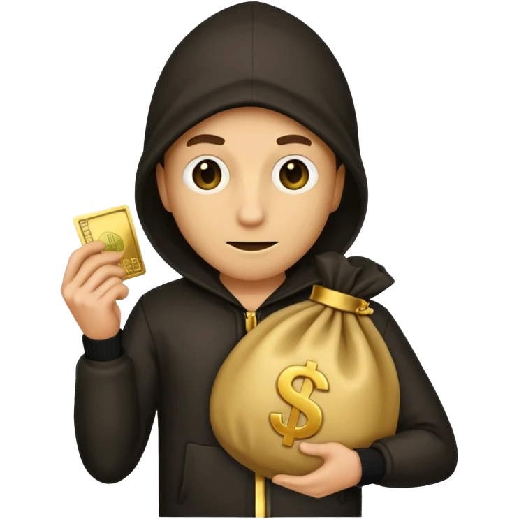 Robber emoji holding a 💰 emoji