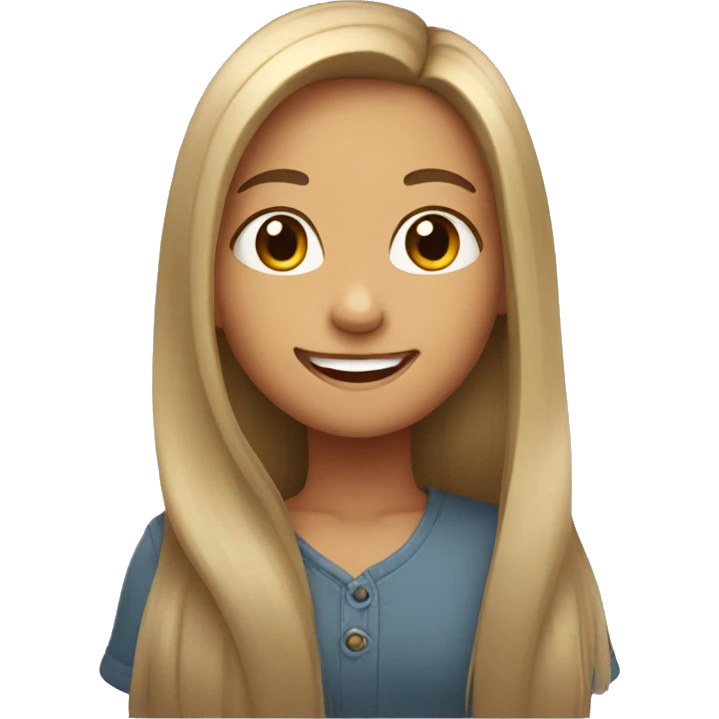 smiling girl with long hair emoji