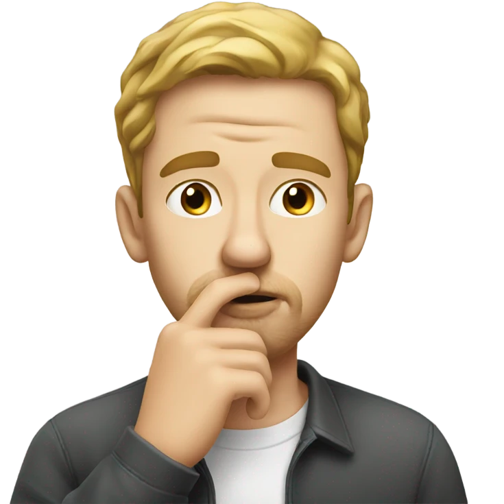 Realistic white man picking his nose  emoji