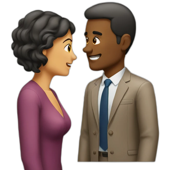 a man talking to a woman emoji