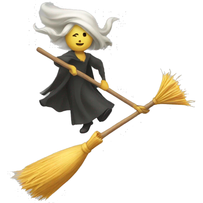 Flying broom emoji