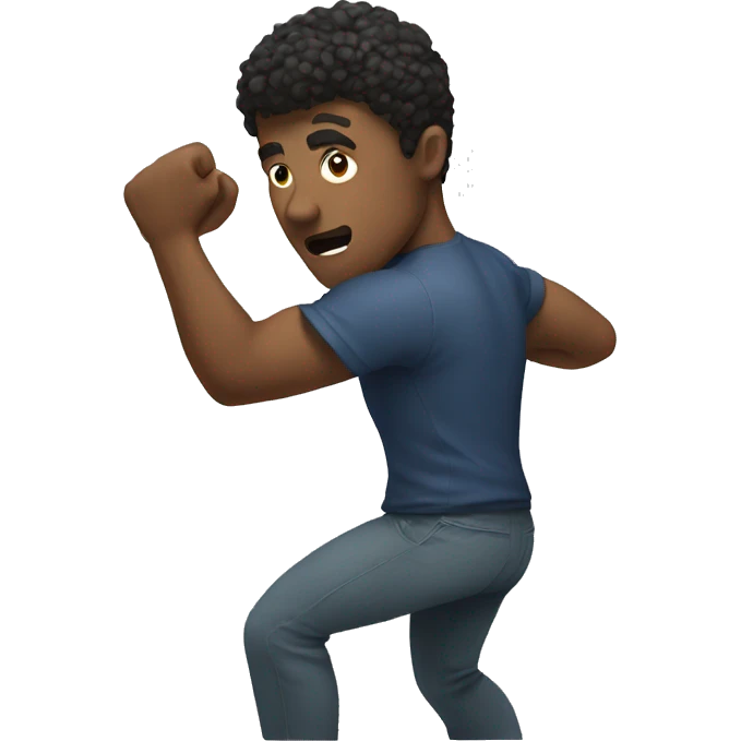 Guy getting in a fighting stance emoji