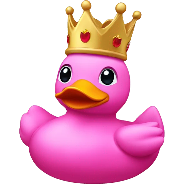 pink rubberduck with a crown emoji