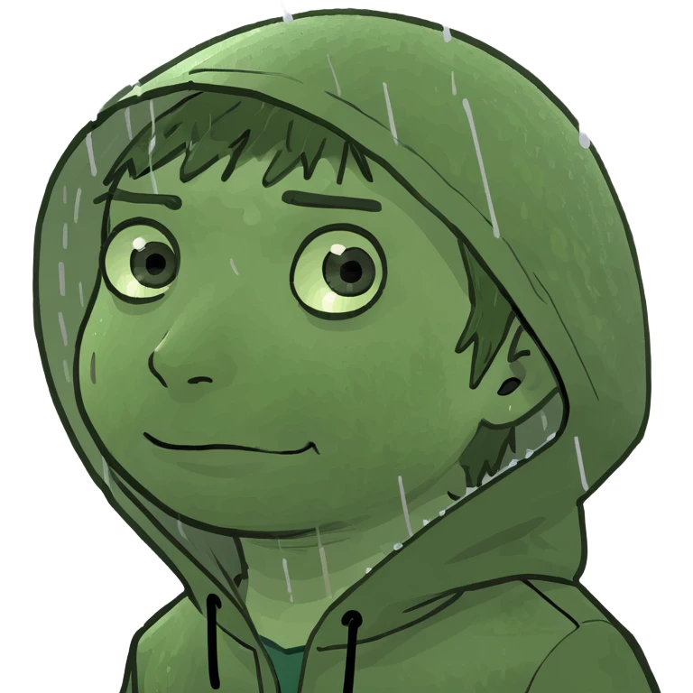 A boy in the rain emoji
