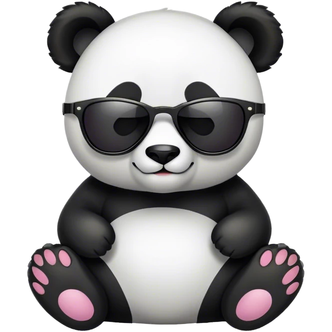 Panda rock style with sunglasses emoji