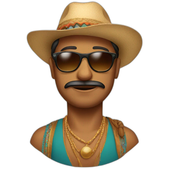 indian wearing sunglasses and hat emoji