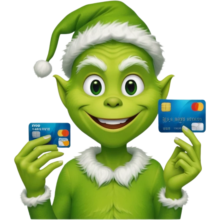 Grinch with credit card emoji