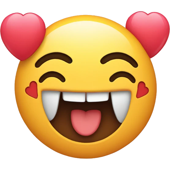 Cute emoji with smile and heart-shaped hands emoji
