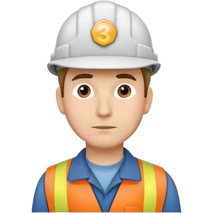 railway engineer with cap standing and thinking emoji