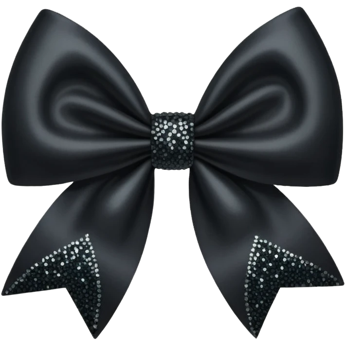 black sparkling bow emoji