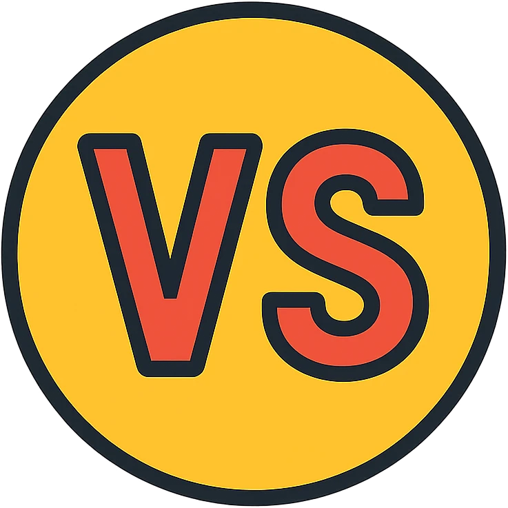 icon with text 'VS' on circular background, text emphasized, suitable for presentation emoji