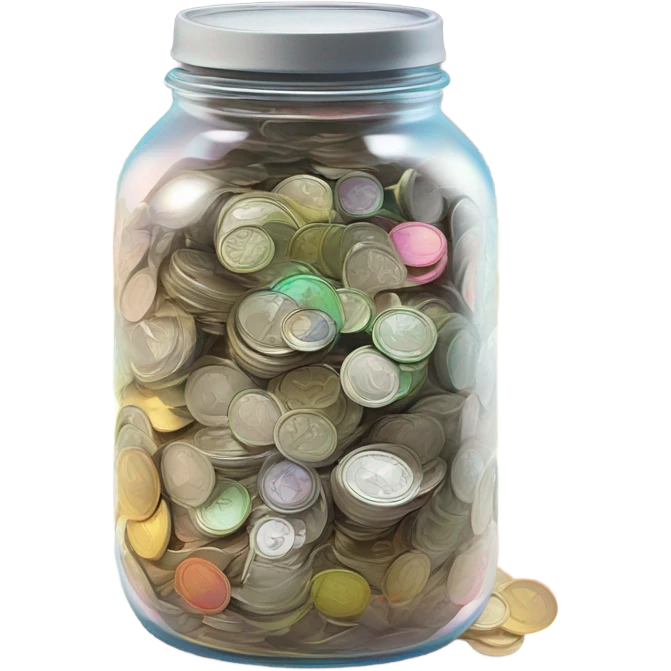money jar and rainbow colors emoji
