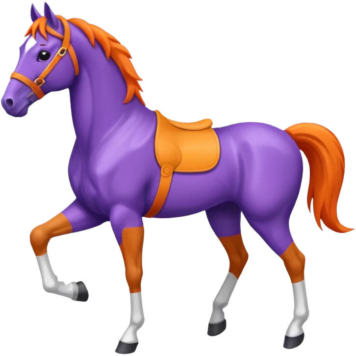 ok créée moi une emoticone simple pour une athletes d'endurance ( horse ) et un pour un endurance Horse - couleur dans ces tons violet, orange , blanc et assure toi du nombre de patte correct ( 4 ) emoji
