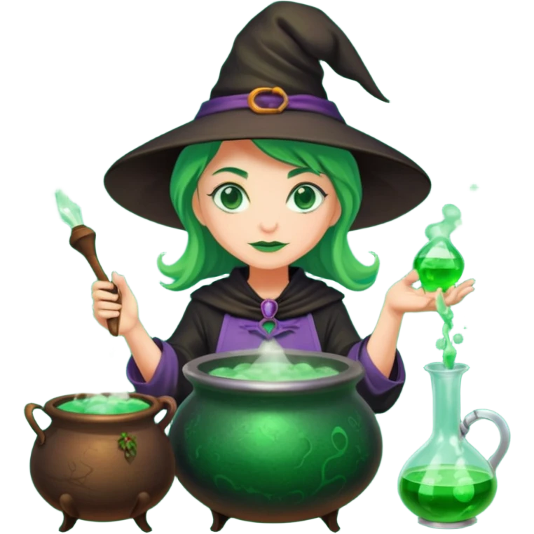 green witch cooking potion emoji