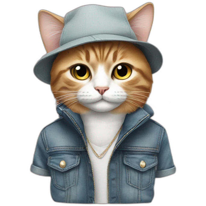Swag cat with Zara clothing  emoji