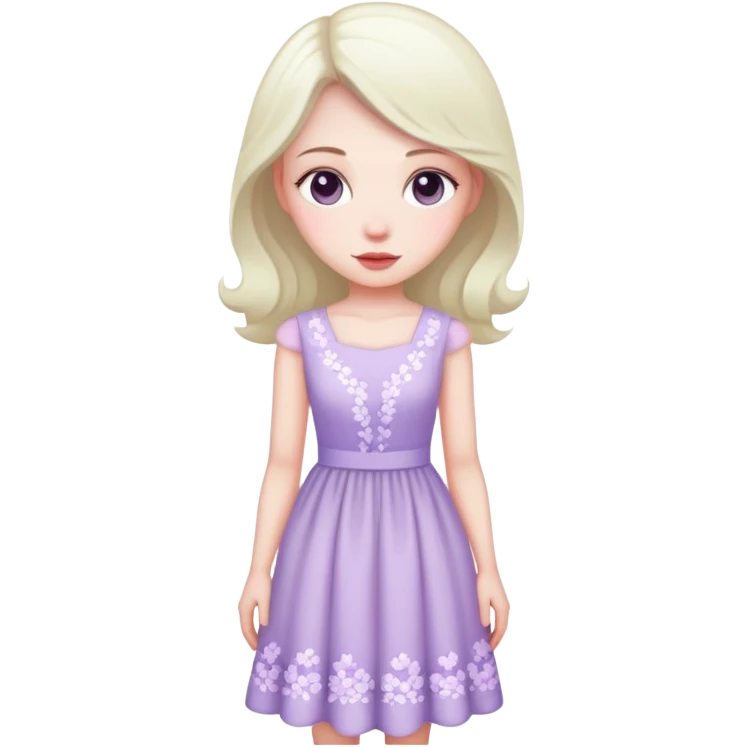 very pale almost white lavender rosy dress emoji