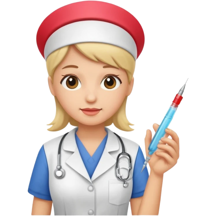 nurse holding vaccination needle emoji