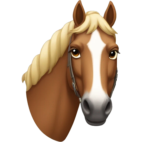 Caballo alazan con mancha en la frente emoji