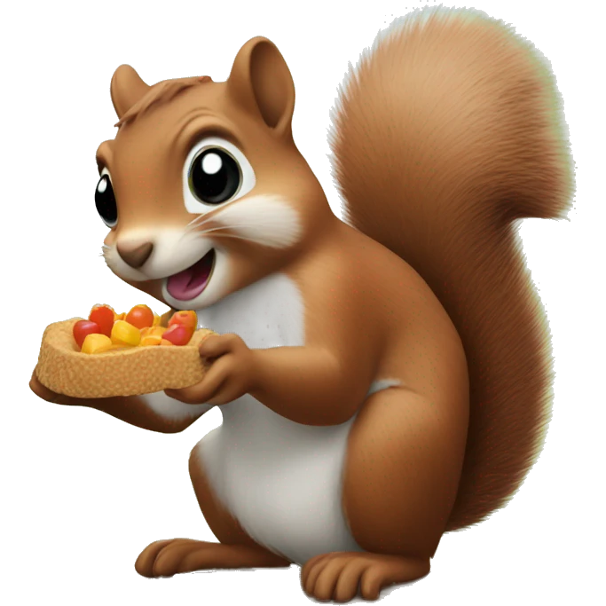 Squirrel with food emoji